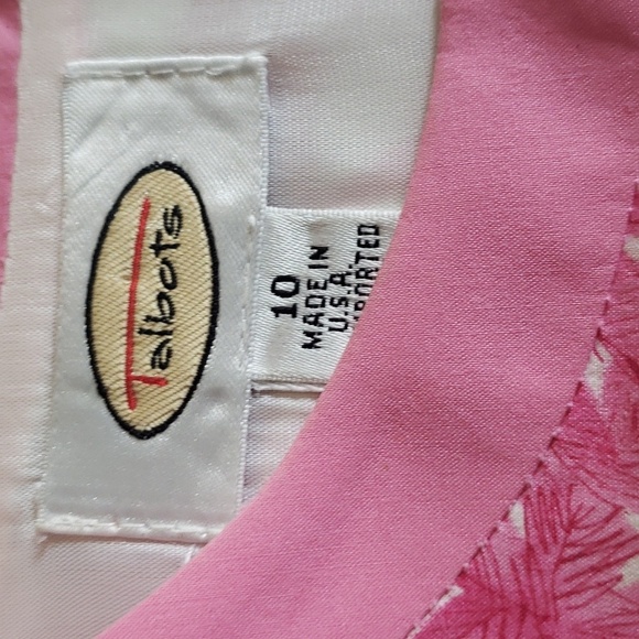 TALBOTS PINK BEACH PRINT SUMMER  SHEATH DRESS SZ 10 - Picture 5 of 14